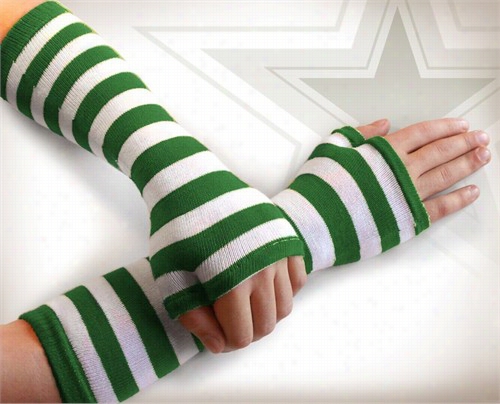 Green Striped Couple  Of Arm Warmers