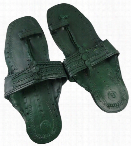 Green Unisex Water Buffallo Hippie Jesus Sandals