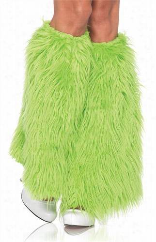 Irish Green Furry Leg Wrmers
