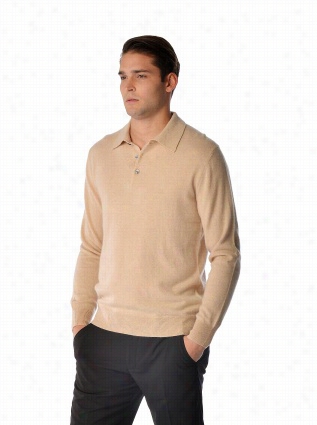 Men's Pure Cashmere Polo Sweater