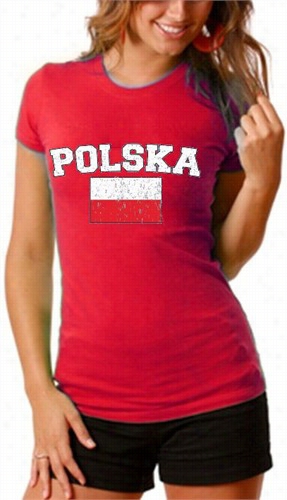 Poland &quot;polska&quot; Vintage Flag International Girls T-shirt