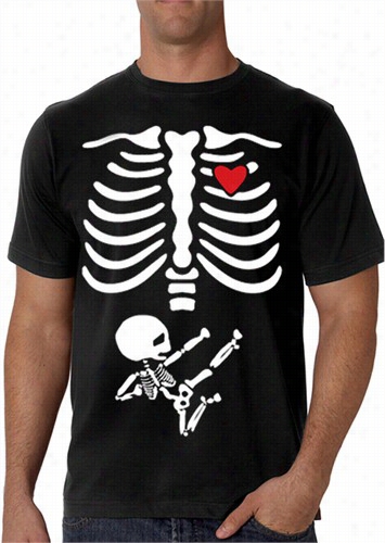 Pregnant Ninja Skeleton Men's T-shirt