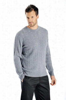 Pure Cashmere Cable Sweater For Men