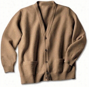 Pure Cashmere Cardigan In  Plus Size For Men