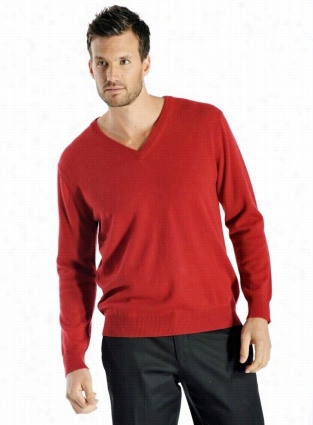 Pure Cashmere V-neck Sweater For Men