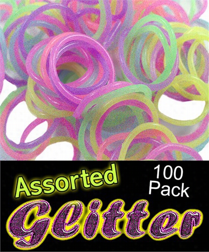 Rubberband Looms - Of Various Sorts Glitter Bands Refill Kit (100 Pieces)