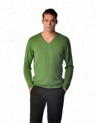 Spring Sweeater For Men - Pure Cashmere V-neck