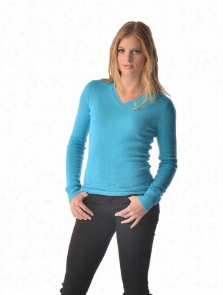 Spring Sweater For Women - Pure Cashmere V-neck