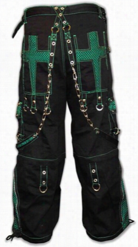 Tripp Nyc &quot;power On&quot; Bondage Pants (black/green)