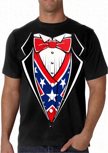 Tuxedo T-shirts - Rebel Flag Tuxedo T-shirt With Vest & Bowtie