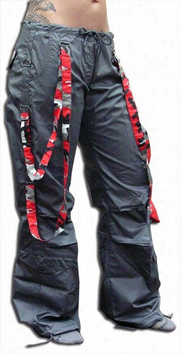 Ufo Strappy Hiptser Girls Pants (charcoal/red Camo)