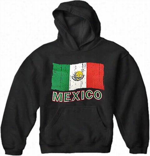 Vintage Mexco  Waving Flag Adult Hoodie