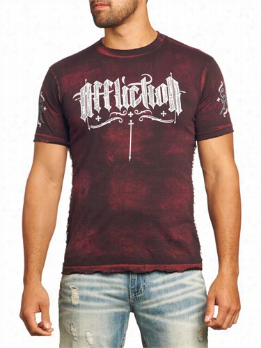 Affliction T-shurt - Afflicgion Chesterfield Crewneck T-shirt