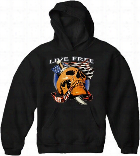 Biker Hoodie5 - Live Free Or Die Men's Biker Hoodie (black)