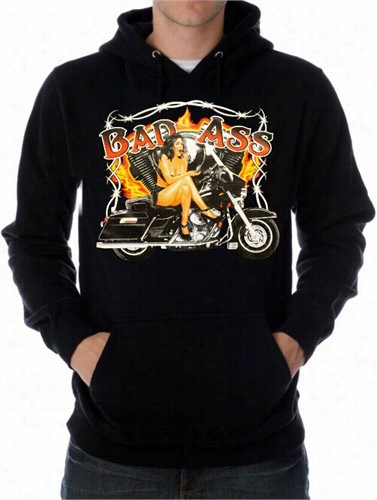 Biker Sweatshirts - &quot;serious Ass Biker Babe&quot; Biker Hoodie