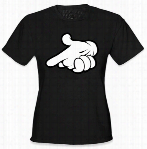 Cartoon Hands Gun Girl's T-shirt