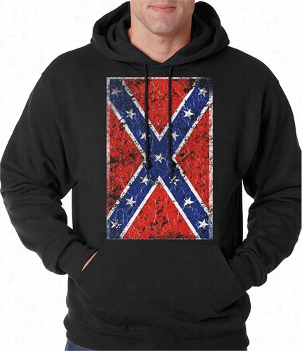 Distressed Confederate Languish Adult Hoodie