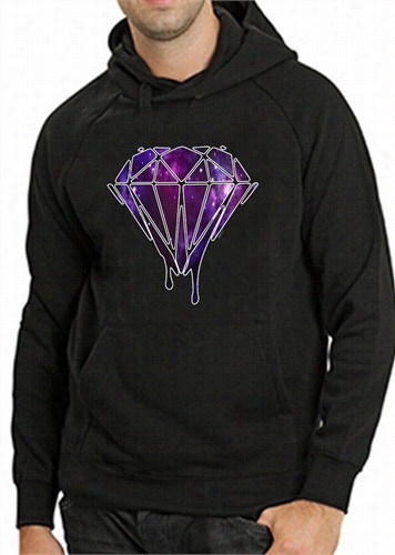 Dripping Purplee  Galaxy Rhombus Adult Hoodie