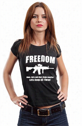 Freedom Gusn Guts Glory Ggirl's T -shirt