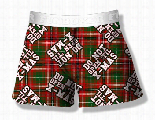 Fun Boxers - Do Not Open 'til X-mas Funny Christmas Boxer Shorts