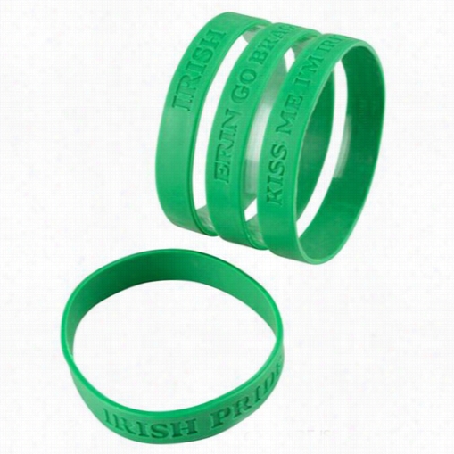 Irishh St. Patrick's Day Rubber Sayings Bracelet (2r Pack)