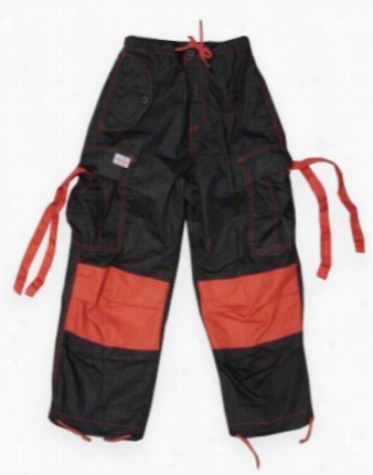 Kids Unisex Basic Ufo Pants (black / Red Pair One)