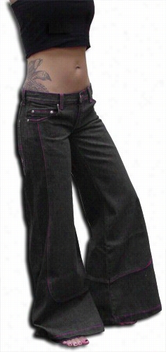 Kikgirl Jeans - Kikgirl 26&quot; Deluxe Wideleg Pants (black Denim)