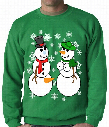 Mr. And Mrs. Perverted Snowman Ugly Christmas Sweater Crewneck Sweatshirt