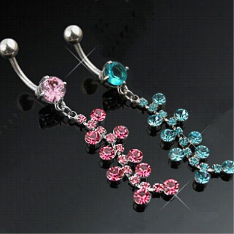 Navel Body Jewelry-  Dazzling Dangl Belly Button Ring