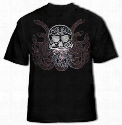 Rock Band Octopus Skull Men's T-shirt (black)