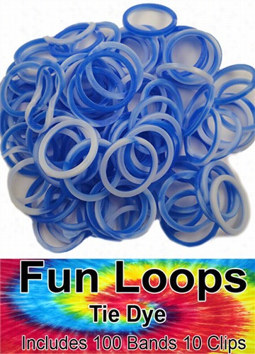 Rubbreband Looms - Tie Dye Bands Refill Kiit (100 Pieces) - Blue Tie Dye