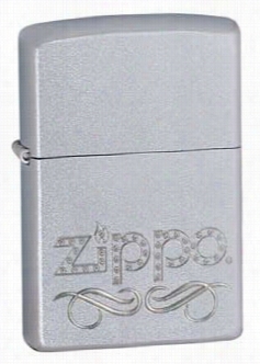 Satin Scrol Logo Zippo Lighter