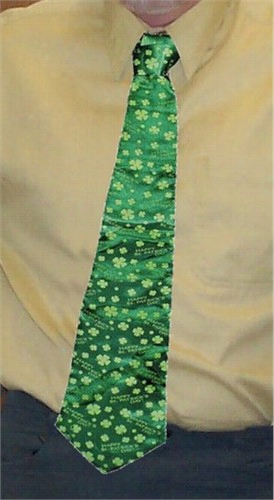 St. Patrick's Day Shamrock Green Tie