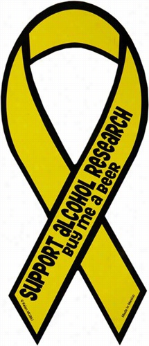 Support Alcohol Researhc Car Ribbon Magnet