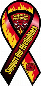 Support Our Firefighters Car Ribbon Magne