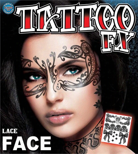 Temporary Face Tattoos - Beautiful Lace Face