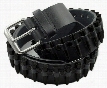 Blacked Out Leather Bullet Belt