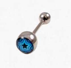 Tongu Body Jewelry - 14 Gauge Retro Blue Star Barbell