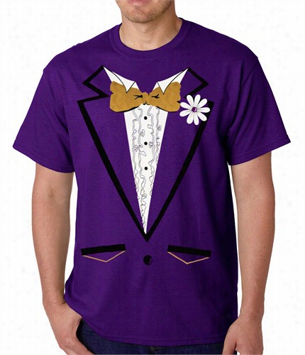 Tuxedo Shirt - Men's Purple Tuxedo T-shirt W Ith Ruffles