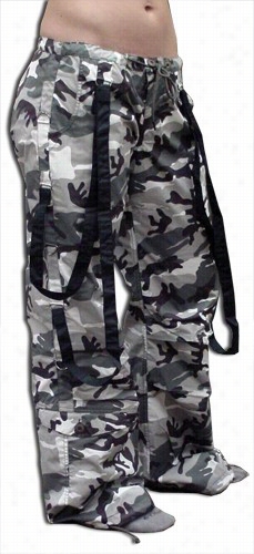 Ufo Strappy Hipster Girls Pants (grey Camo/black)