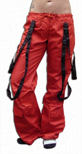 Ufo Strappy Hipster Girls Pants (red/black)