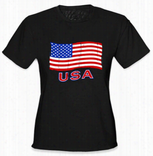 Us A Vintage Flag Girrl's T-shirt