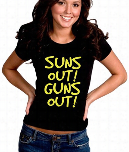 Yellow Print Sun's Abroad Guns Out Girl's T-shirt