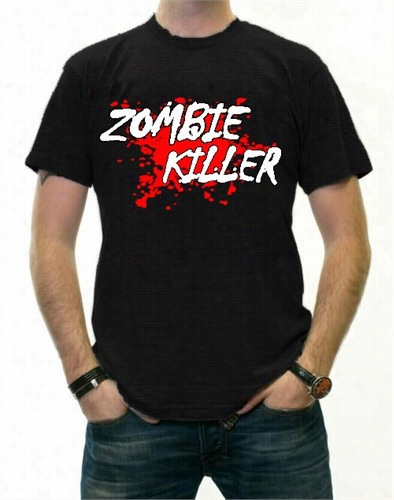 Zombie Killer &quot;blood Splatter&quot; T- Shirt