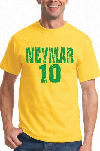 2014 World Cup Brazil Neymar Men's T-hirt (yellow)