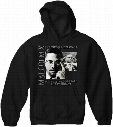 African American Heroes - Malcolm X Adult Hoodie