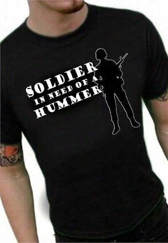 Army & Marine Shirts - White Ant In Need Of A Hummer T-shirt