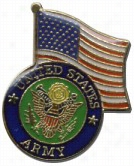 Army And Flag Lapel Pin