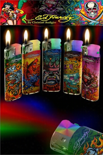 Authentic Ed Hardy Light Show Lighter Collection (assoretd)