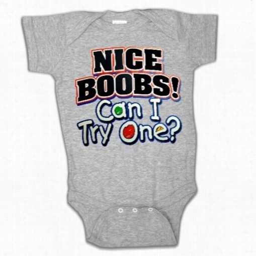 Baby Onsies - &quot;nice Boobs Can I Try One&quot; Onesies